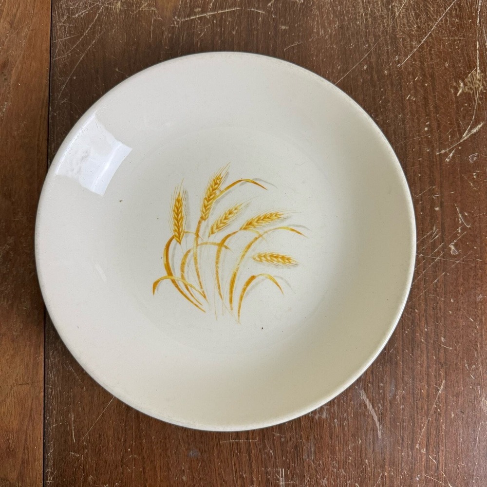 Homer Laughlin VINTAGE Golden Wheat 22K gold‎ Accent Soup Salad Bowl